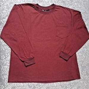 Spalding Athletic Tee Men's XL Long Sleeve Maroon  Dri-power Cotton Polyester